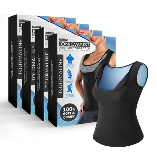 Pack 4- IONICWAIST™ Sauna Sweat Suit -  Waist Trainer Body Shaper Vest