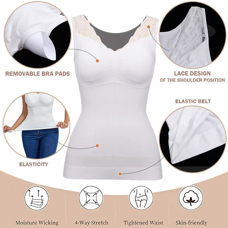 Pack 2 - IonSculp® Hourglass Sculpting Vest with  Built-in Bra